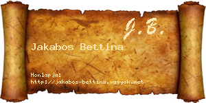 Jakabos Bettina névjegykártya